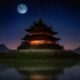 读者夜读星河的头像，星空背景下阅读剪影卡通图案